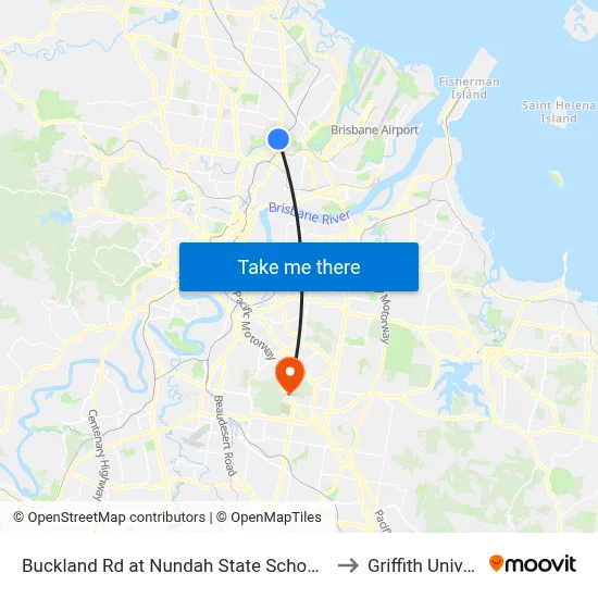 Buckland Rd at Nundah State School, Stop 38a to Griffith University map