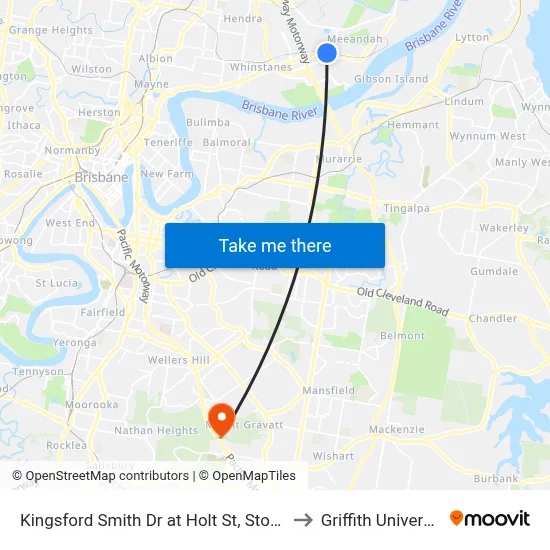Kingsford Smith Dr at Holt St, Stop 43 to Griffith University map
