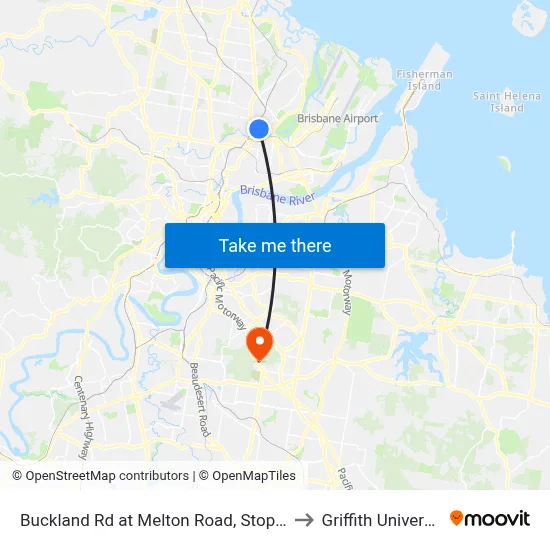 Buckland Rd at Melton Road, Stop 4/3 to Griffith University map