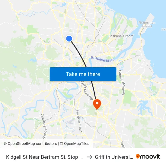 Kidgell St Near Bertram St, Stop 38 to Griffith University map