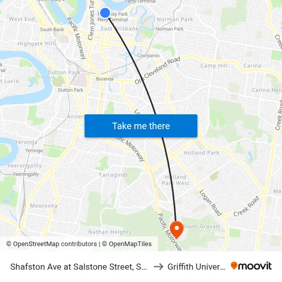 Shafston Ave at Salstone Street, Stop 11 to Griffith University map
