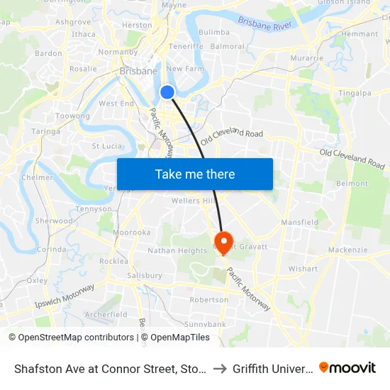 Shafston Ave at Connor Street, Stop 10/6 to Griffith University map