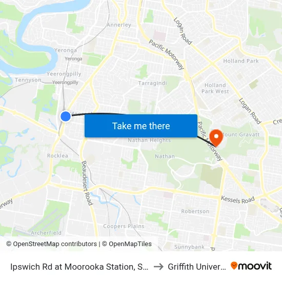Ipswich Rd at Moorooka Station, Stop 39 to Griffith University map