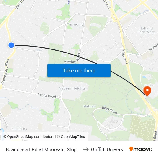 Beaudesert Rd at Moorvale, Stop 32 to Griffith University map