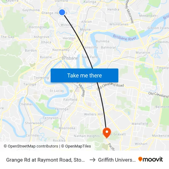 Grange Rd at Raymont Road, Stop 27 to Griffith University map