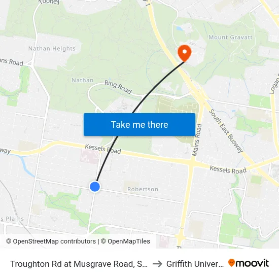 Troughton Rd at Musgrave Road, Stop 39 to Griffith University map
