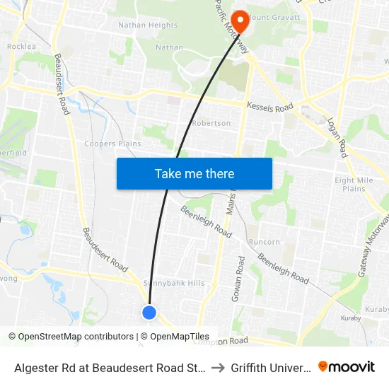 Algester Rd at Beaudesert Road Stop 76 to Griffith University map