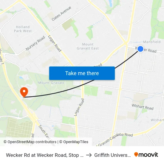 Wecker Rd at Wecker Road, Stop 62 to Griffith University map