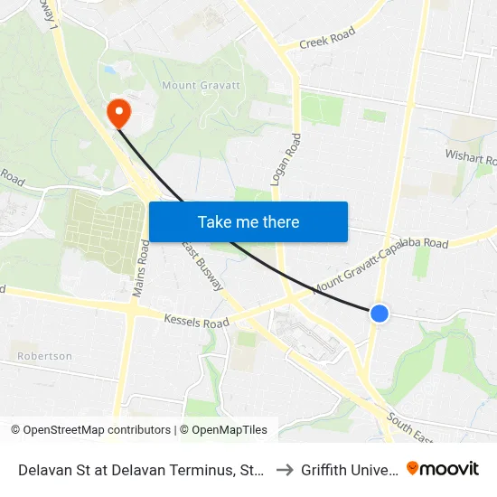Delavan St at Delavan Terminus, Stop 87/78 to Griffith University map