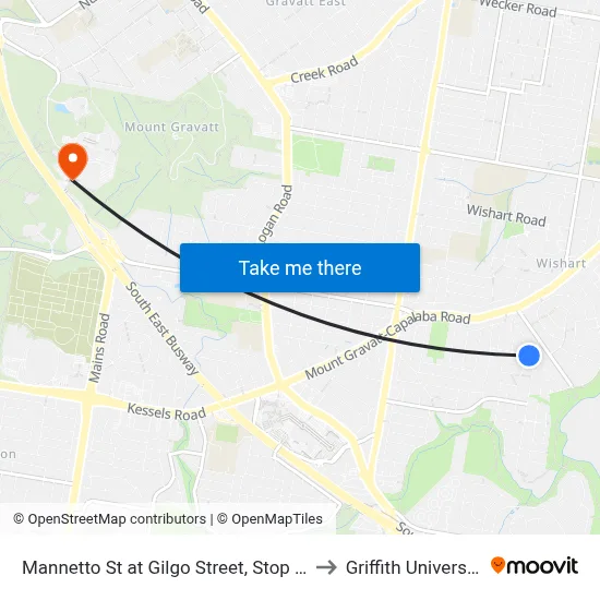 Mannetto St at Gilgo Street, Stop 82 to Griffith University map