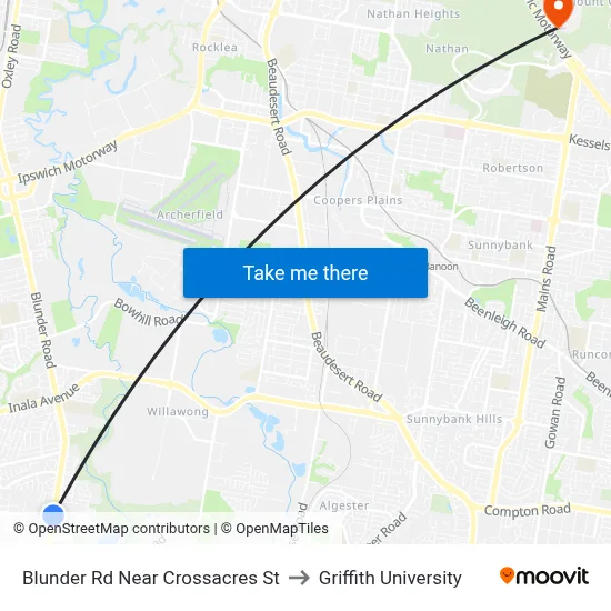 Blunder Rd Near Crossacres St to Griffith University map