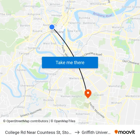College Rd Near Countess St, Stop 3b to Griffith University map