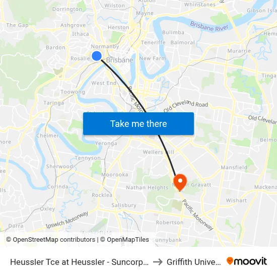 Heussler Tce at Heussler - Suncorp, Stop 5 to Griffith University map