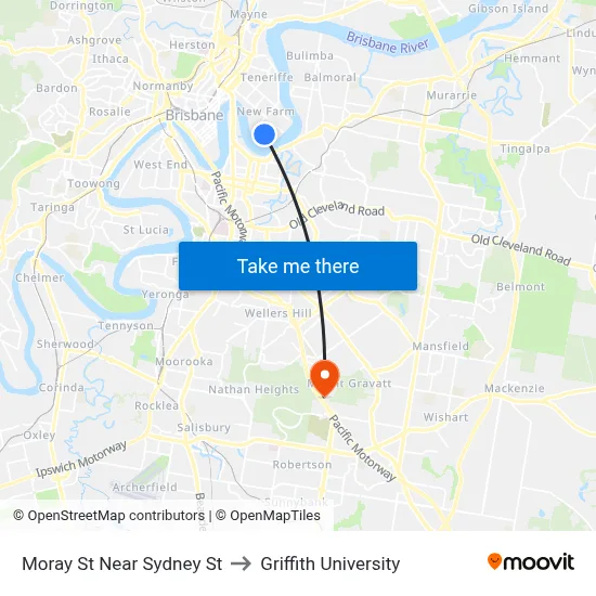 Moray St Near Sydney St to Griffith University map