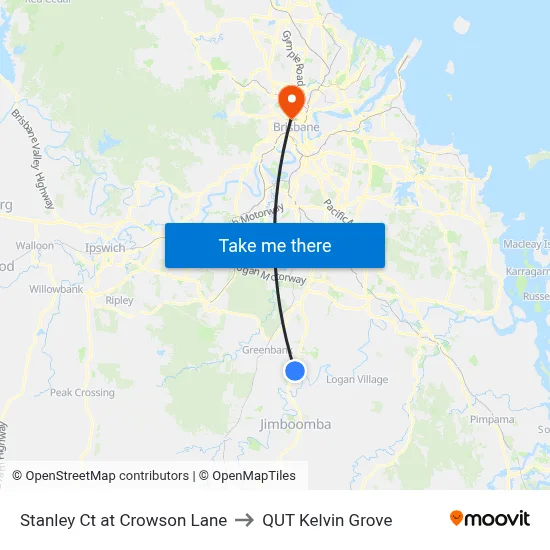 Stanley Ct at Crowson Lane to QUT Kelvin Grove map