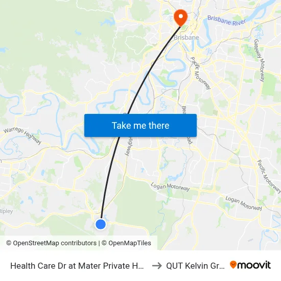 Health Care Dr at Mater Private Hospital to QUT Kelvin Grove map