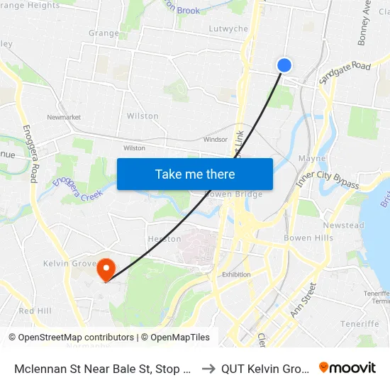 Mclennan St Near Bale St, Stop 16 to QUT Kelvin Grove map