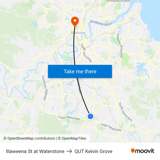 Illaweena St at Waterstone to QUT Kelvin Grove map