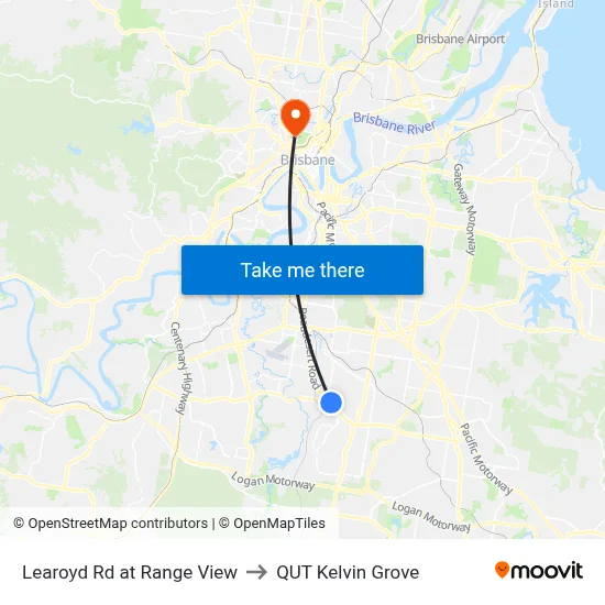 Learoyd Rd at Range View to QUT Kelvin Grove map