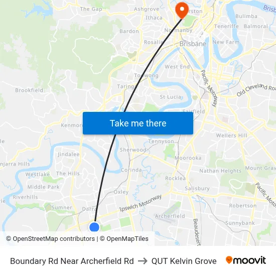 Boundary Rd Near Archerfield Rd to QUT Kelvin Grove map