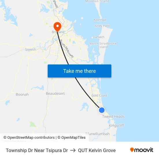 Township Dr Near Tsipura Dr to QUT Kelvin Grove map