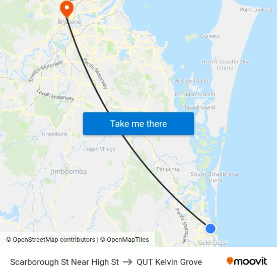 Scarborough St Near High St to QUT Kelvin Grove map