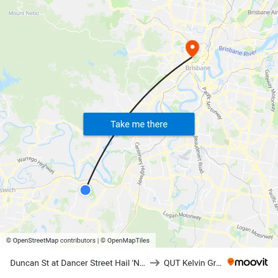 Duncan St at Dancer Street Hail 'N' Ride to QUT Kelvin Grove map