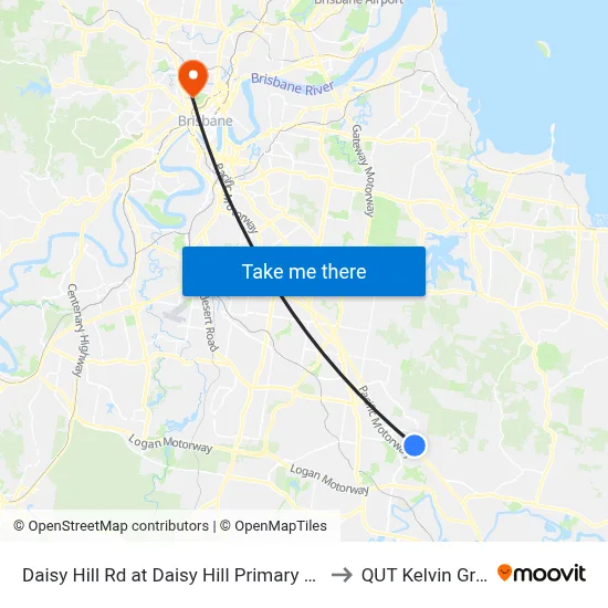 Daisy Hill Rd at Daisy Hill Primary School to QUT Kelvin Grove map
