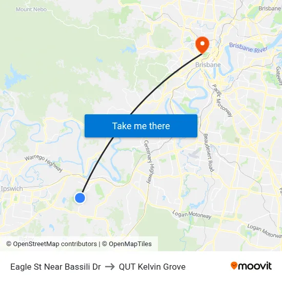 Eagle St Near Bassili Dr to QUT Kelvin Grove map