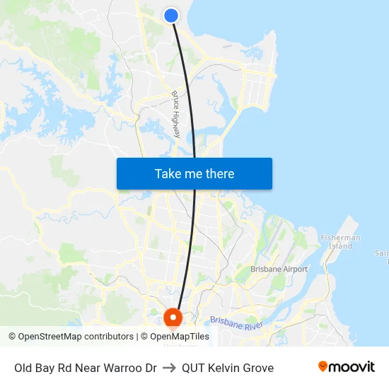 Old Bay Rd Near Warroo Dr to QUT Kelvin Grove map