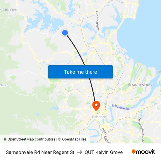 Samsonvale Rd Near Regent St to QUT Kelvin Grove map