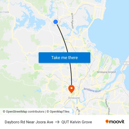 Dayboro Rd Near Joora Ave to QUT Kelvin Grove map