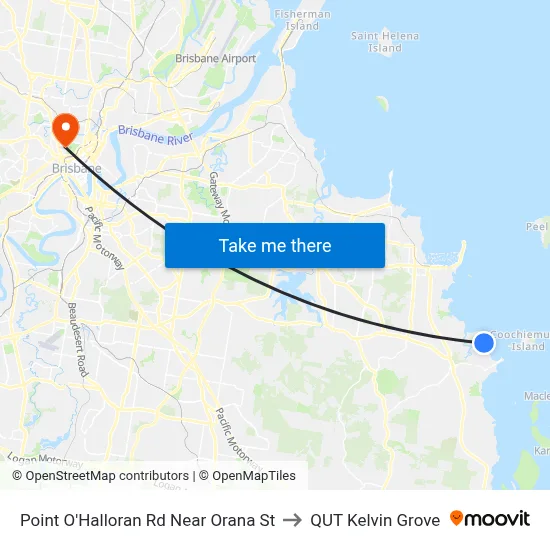 Point O'Halloran Rd Near Orana St to QUT Kelvin Grove map