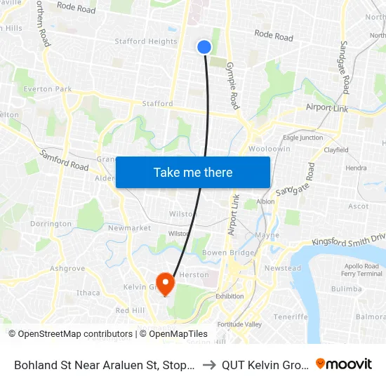 Bohland St Near Araluen St, Stop 48 to QUT Kelvin Grove map