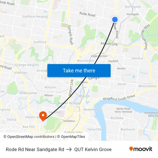 Rode Rd Near Sandgate Rd to QUT Kelvin Grove map