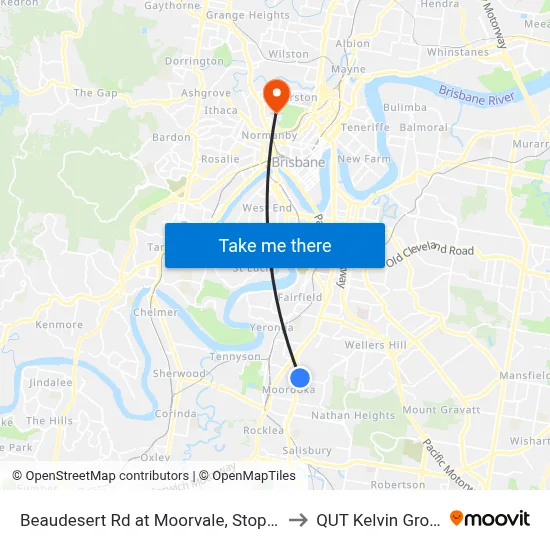 Beaudesert Rd at Moorvale, Stop 32 to QUT Kelvin Grove map