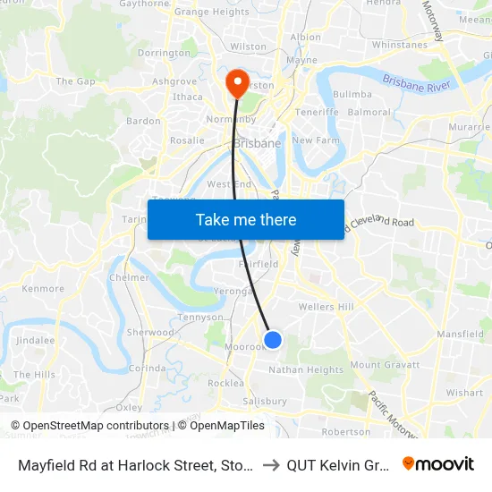 Mayfield Rd at Harlock Street, Stop 31 to QUT Kelvin Grove map