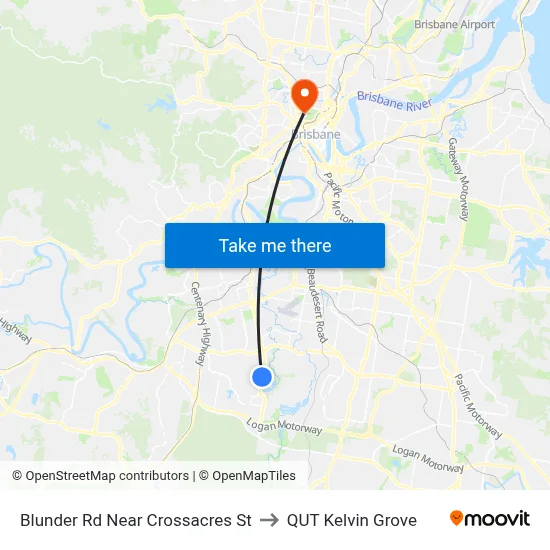 Blunder Rd Near Crossacres St to QUT Kelvin Grove map