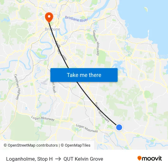 Loganholme, Stop H to QUT Kelvin Grove map