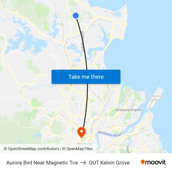 Aurora Bvd Near Magnetic Tce to QUT Kelvin Grove map