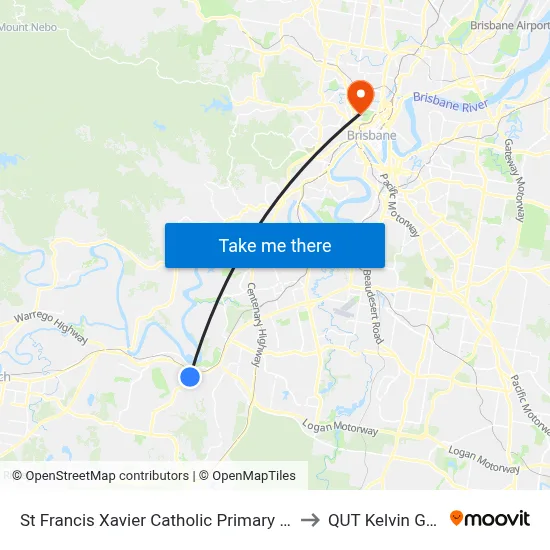 St Francis Xavier Catholic Primary School to QUT Kelvin Grove map