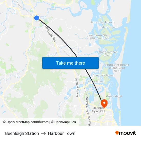 Beenleigh Station to Harbour Town map