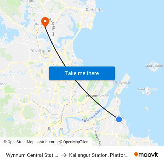 Wynnum Central Station to Kallangur Station, Platform 2 map