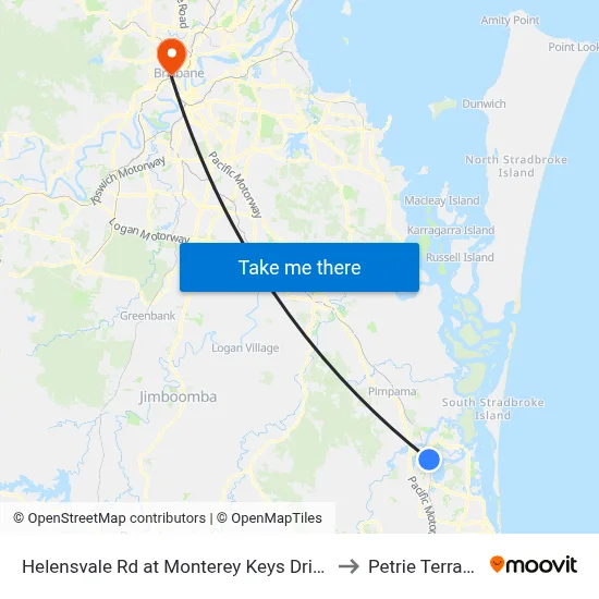 Helensvale Rd at Monterey Keys Drive to Petrie Terrace map