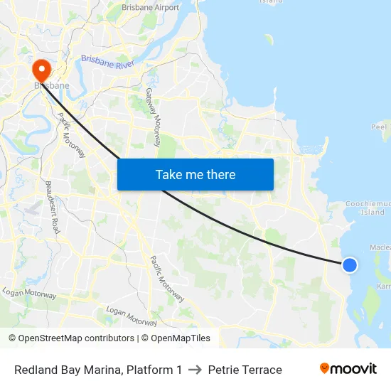 Redland Bay Marina, Platform 1 to Petrie Terrace map