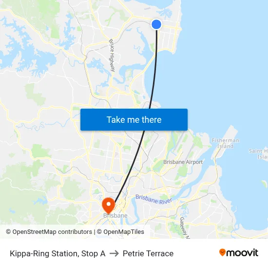 Kippa-Ring Station, Stop A to Petrie Terrace map