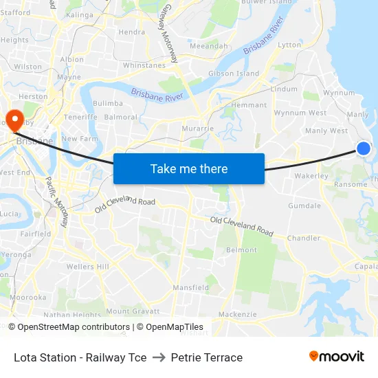 Lota Station - Railway Tce to Petrie Terrace map