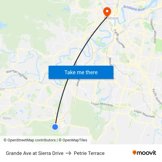 Grande Ave at Sierra Drive to Petrie Terrace map