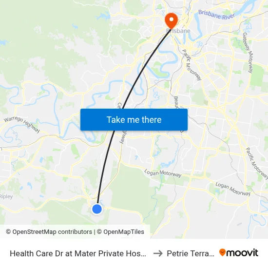 Health Care Dr at Mater Private Hospital to Petrie Terrace map