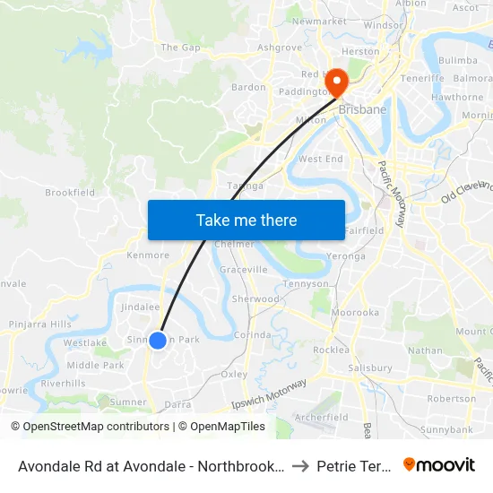 Avondale Rd at Avondale - Northbrook, Stop 60 to Petrie Terrace map